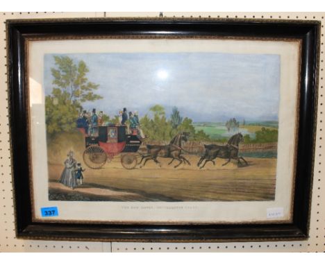 A Charles Hunt coaching print. The Red Rover, Southampton Coach