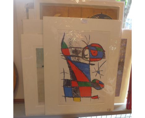A collection of ten unframed prints including an Emily Large limited edition Giclee print, with certificate and, a Paine Prof