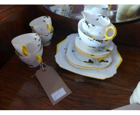 A Shelley tea service together with a Wedgwood Keith Murray Matt Straw coffee set