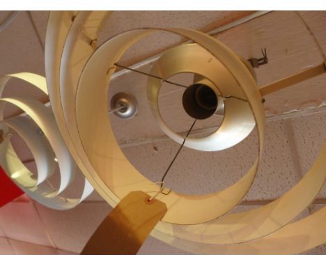A vintage ceiling light, the shade in the form of graduated circles