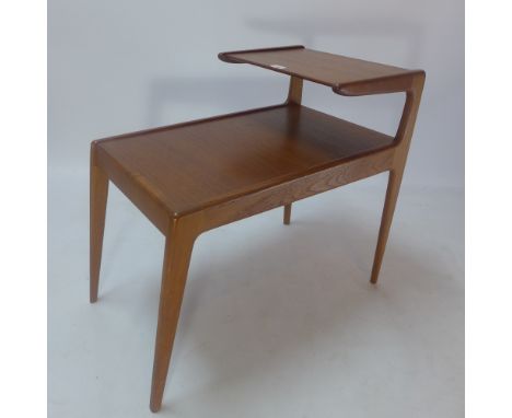 A Danish teak two tiered side table H 63 x W 42 x D 73cm 