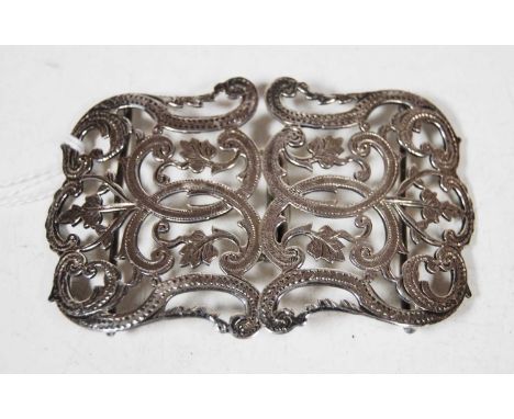 A late Victorian silver nurse's buckle, of typical pierced two-piece constructionCondition report: Some light surface scratch