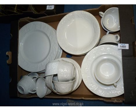 A quantity of T.G Green 'Hunt Club' dinner and tea ware: dinner and tea plates, cups, saucers and bowls.