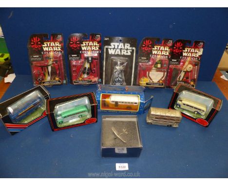 A quantity of model vehicles including Die cast, Star Wars accessory sets etc