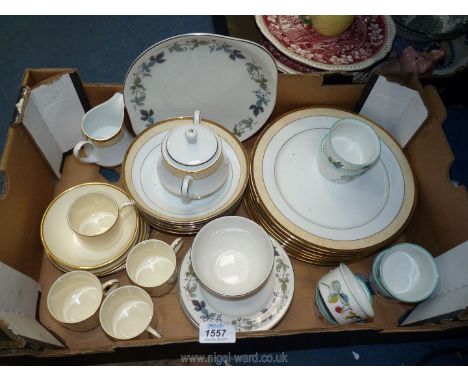 A quantity of china including Noritake dinner ware, Royal Doulton 'Heather' cups and saucers, Royal Worcester 'Strawberry Fai