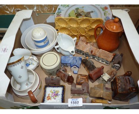 A quantity of china including model cottages, Limoges vase, T.G Green sugar shaker, Aynsley jug etc.