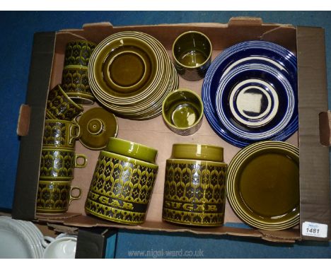 A quantity of Hornsea 'Heirloom' china including cups, saucers, plates, storage jars etc, some lids missing.