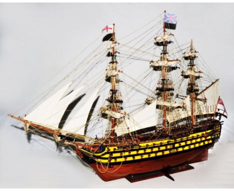 A timber model of HMS Victory, 110cm 