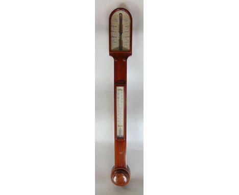 Negretti & Zambra mahogany cased mercurial stick thermometer, 21cm high