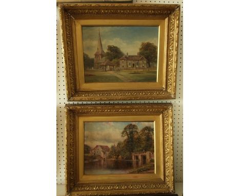 A late 19th century oil painting on canvas of scene at Snuff Mills with figure on a bridge, signed bottom right WV Tippet, 23