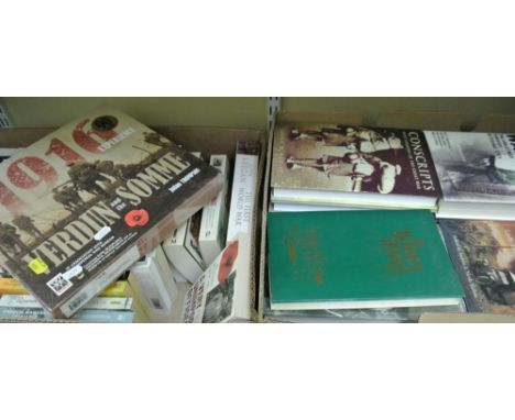 Four boxes of good quality books mostly about the first world war, including a 90th Anniversary Edition of The 1916 Experienc