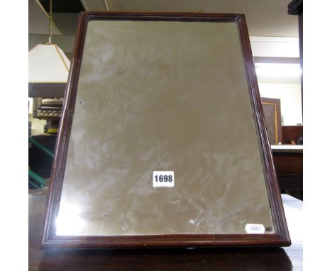 A Georgian mahogany toilet mirror with easel back, 45cm x 35cm 