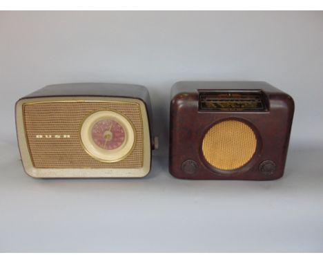 A vintage Bakelite Bush Radio, serial number 73/117475 together with a further later Bakelite Bush Radio, type DAC70 (2)