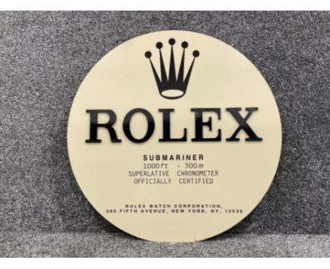 Rolex Original vintage large metal &amp; enamel Advertising Rolex submariner sign (61cms)
