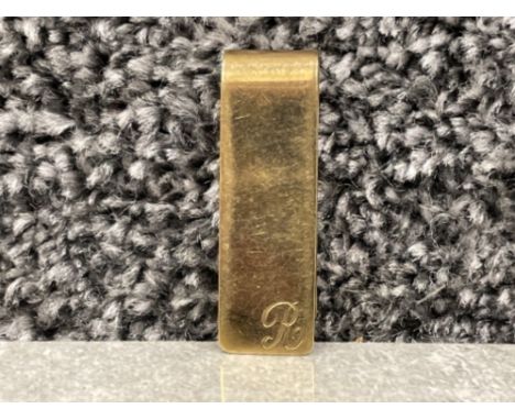 9ct gold Money clip with monogram R (8.4g)
