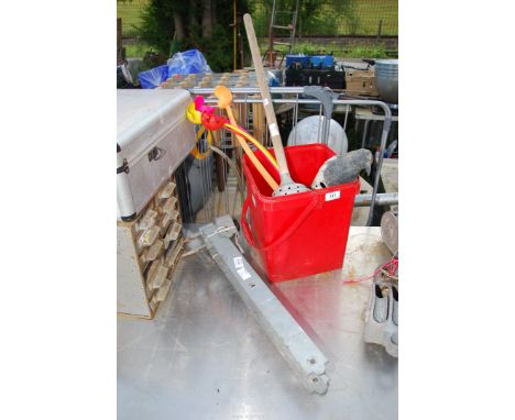 A decoy pigeon, plunger, galvanised gate hinges, plunger, ball catcher for dogs, etc.