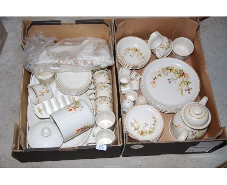 A quantity of 'Harvest' tea, dinner and breakfast ware, including 6 dinner plates,4 tea plates,4 bowls,6 cups, 2 mugs,7 sauce