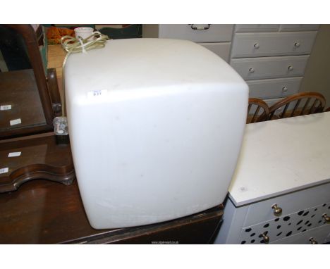 A cube light/lamp, 17" square x 17" high.