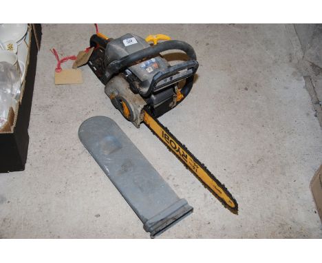 A Ryobi 40cc chainsaw, chain brake working, good compression at time of lotting.