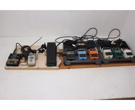 A Collection Of Guitar Effects Pedals, To Include Pedals, Boss DS- 1, Boss CH - 1 Chorus Pedal, Boss TR- 2 Tremolo,  Boss DD-