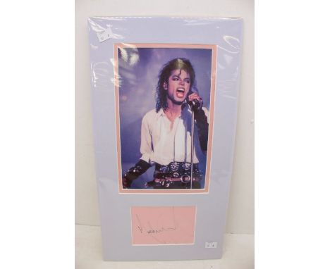 Michael Jackson - Signed Autograph page with photo mounted with polybag It measures 50cm by 27 cm approx