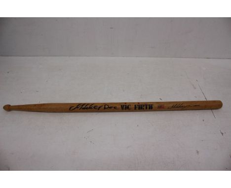 Motorhead Drummer Mikkey Dee original used Drum stick - signature stick also signed inperson by Mikkey Dee