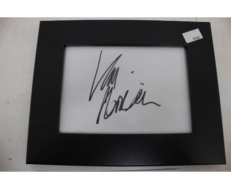 Van Morrison collection - signed paper framed and tour programme, Van Morrison ticket signed by band member Dave and print