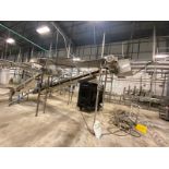 Incline Section of Conveyor, with Aprox. 18" W Belt, Peak to Floor: Aprox. 8 ft. H, with Motor (