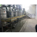 S/S Platform, Overall Dims.: Aprox. 30 ft. L x 3 ft. W x 4 ft. H, with Plastic Grating & S/S Frame