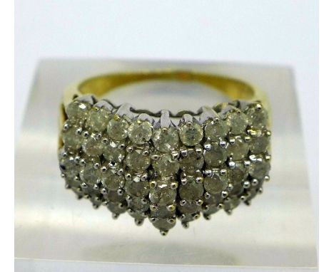 A 9ct gold ring, 1 carat diamond weight, weight 5.7g, size Q