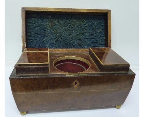 A 19th Century walnut tea caddy, width 30.5cm