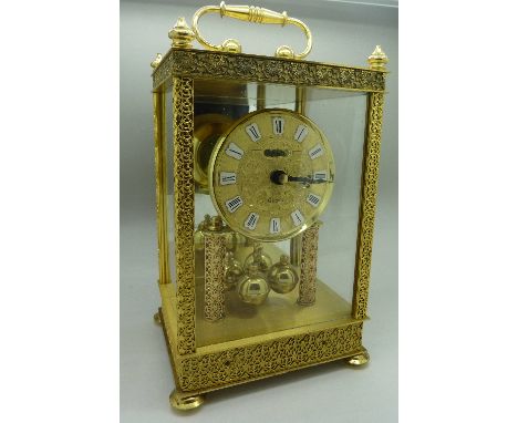 A German Schatz carriage clock, height with handle 26cm