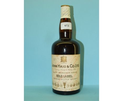 A bottle of John Haig & Co Ltd Gold Label Scotch whisky 
