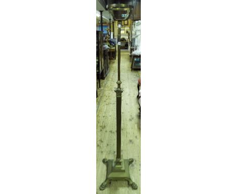 A standard telescopic oil lamp base, with corinthian column support, 132 cm high (closed)