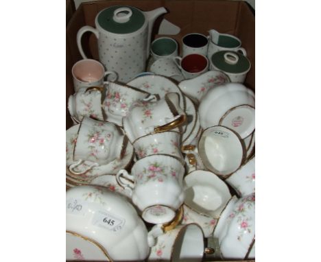 A Susie Cooper coffee service, a Paragon Victoriana Rose pattern tea set, a quantity of Royal Albert dinner wares, other cera