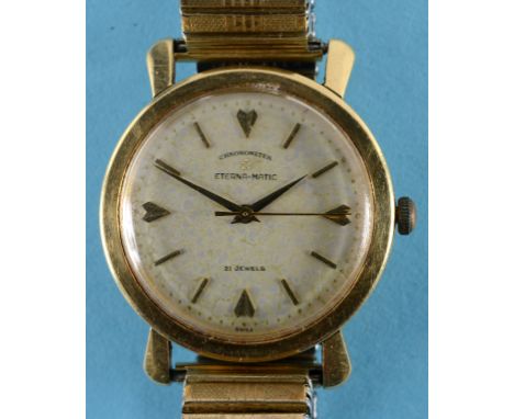 A gentleman's 18ct gold Eteran-matic Chronometer wristwatch, the dial with baton indices, on a later bracelet  See illustrati