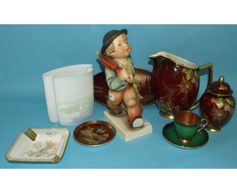 A large Hummel figure, 26 cm high, assorted Carlton Ware Rouge Royale and other ceramics (box)