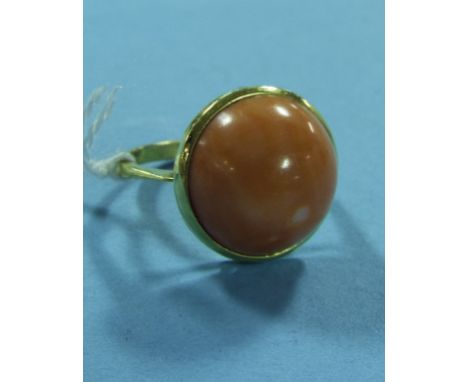 An 18ct gold and coral ring