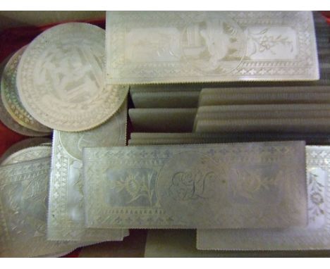 Assorted 19th century Chinese carved mother of pearl gaming counters Condition report Report by GH

There are approximately 1