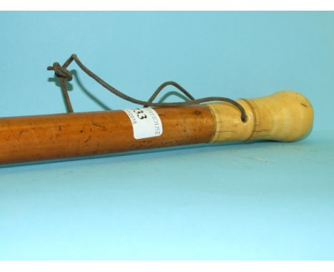 A late 18th/early 19th century malacca walking stick, with an ivory handle