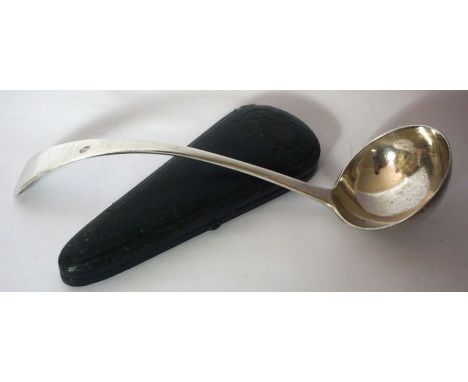 A Victorian silver Old English pattern soup ladle, hallmarked London 1897, uncrested, approx 70g; together with a cased pair 