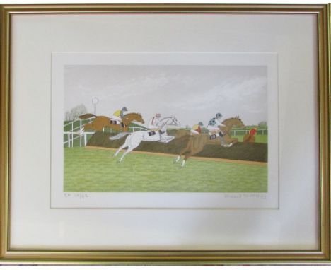 Signed French Artist's Proof limited edition lithograph no 40/42 of a horse racing scene by Vincent Haddelsey (1934-2010) (pr