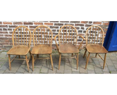 4 Ercol style chairs including a carver