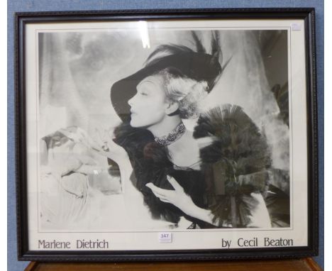 A Cecil Beaton print, Marlene Dietrich, framed