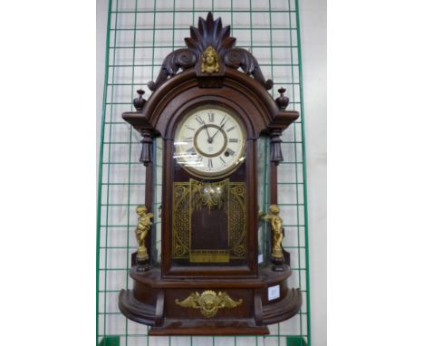 A 19th Century American Ansonia Triumph American walnut shelf clock