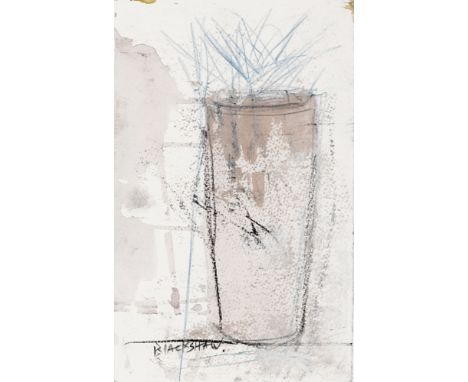 Basil Blackshaw HRHA RUA (1932-2016) STICK FLOWERS gouache, charcoal and crayon on paper signed lower left With a letter of p