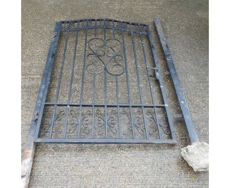 A large hand made wrought iron garden gate, with post143w x 212h cm