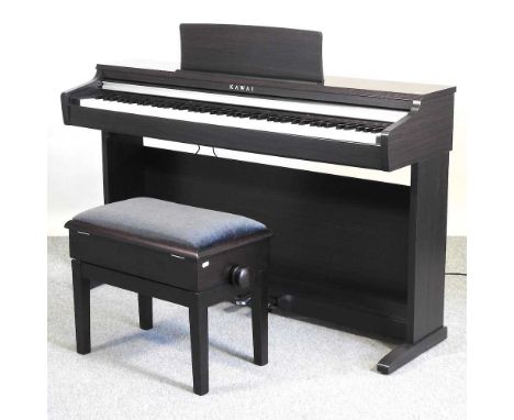 A Kawai electric piano, model KDP110, circa 2019, with a piano stool1370w x 38d x 84h cmAlmost as new, having had very little