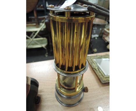 A brass miners lamp, The Premier Lamp and Engineering Co Ltd Leeds