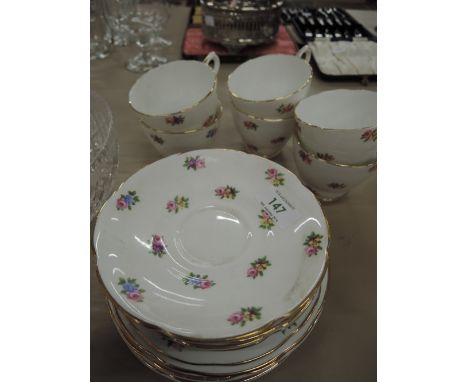 A bone china tea service, floral design